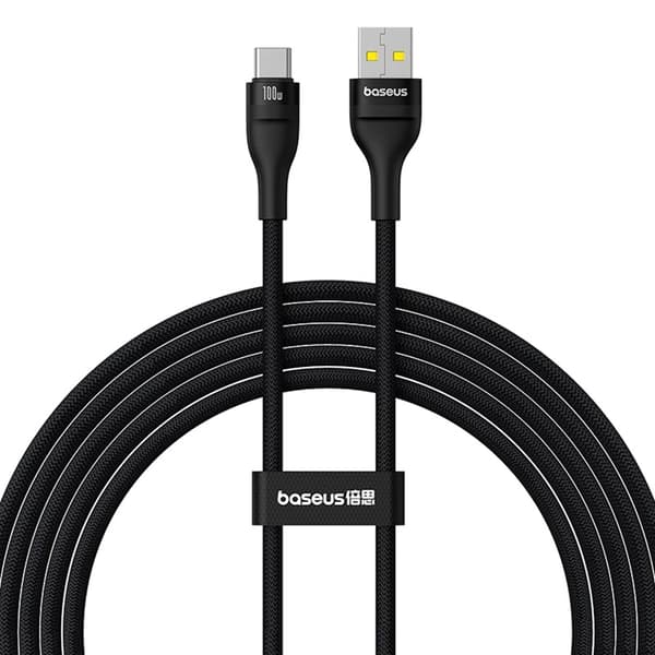 Baseus USB-C till USB-A kabel Flash 2 100W 2m- Svart Black