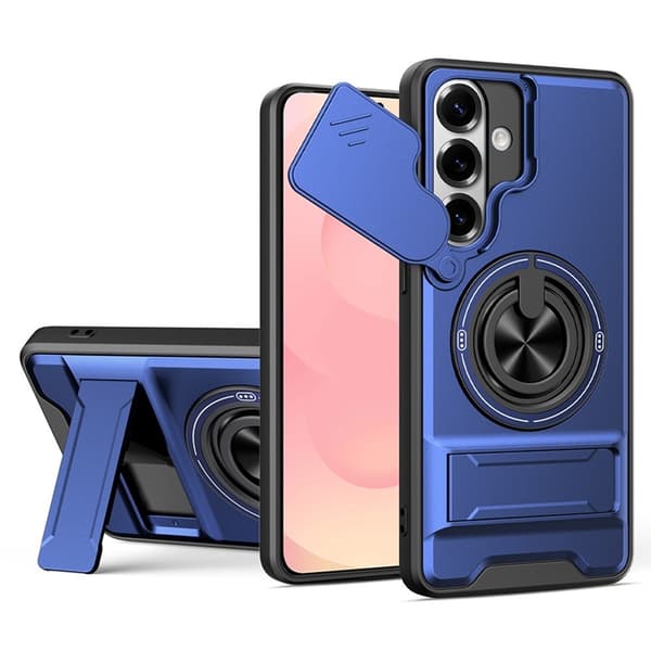 Mobilskal till Galaxy S26 Plus med Camera Lens Slider Magnetisk Ringhållare Blå Blå