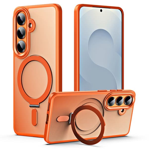 Mobilskal för Samsung Galaxy S26 TPU + Akryl Magnetisk Kickstand - Orange