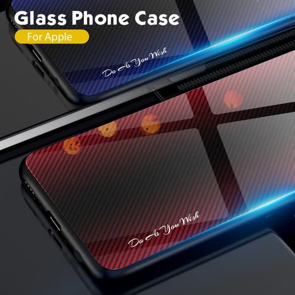 Mobilskal till Samsung Galaxy A55 5G TPU Kolfiber Textur Härdat Glas - Blå