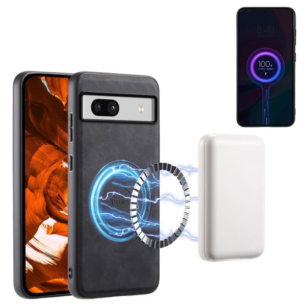 DENIOR D14 Google Pixel 7a Magnetfodral 2 i 1 PU+PC+TPU Svart