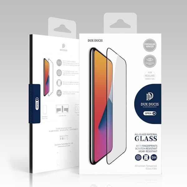 Dux Ducis Realme Narzo 50A 9H Full Härdat Glas - Svart Black