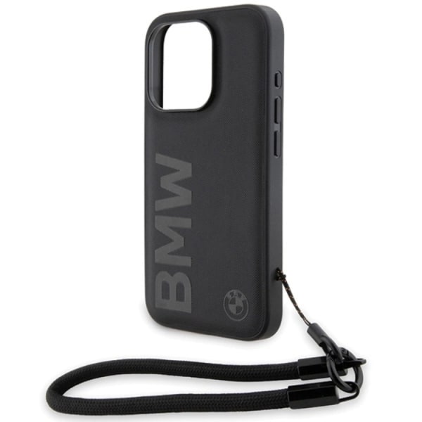 BMW iPhone 15 Pro -puhelinkotelo Signature Leather Wordmark Cord