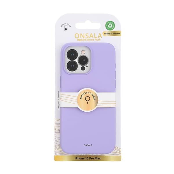 Onsala iPhone 15 Pro Max Mobilskal Magsafe Silicone - Lilla Lila