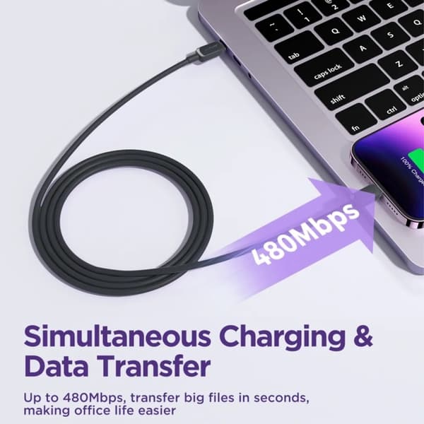 SiGN USB-C till Lightning -kaapelit 2m 20W - Musta Svart