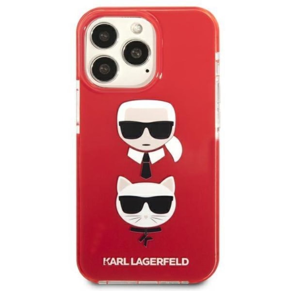 Karl Lagerfeld iPhone 13 Pro Skal Karl & Choupette Head - Röd
