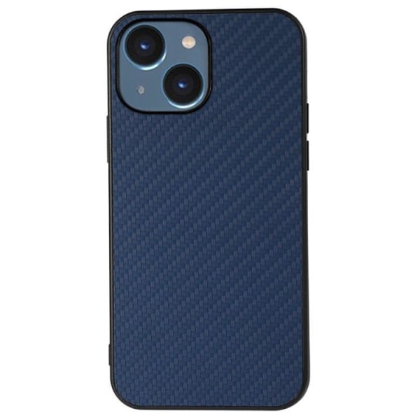 iPhone 14 Plus Cover Carbon Fiber - Blå