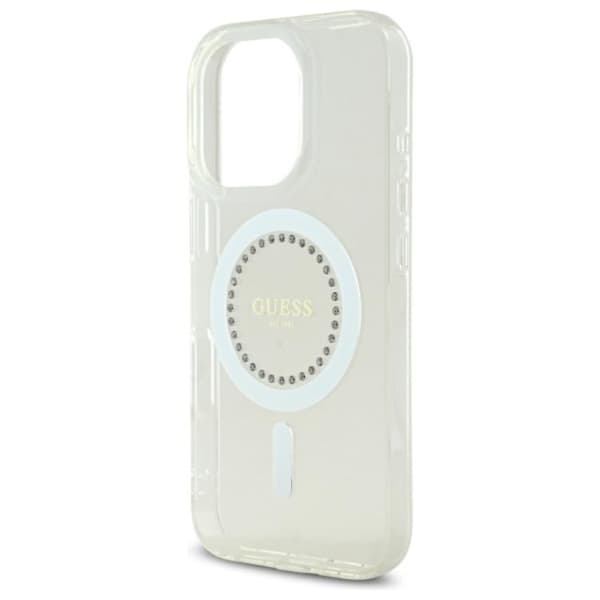 Guess Mobilskal till iPhone 16 Pro Max MagSafe IML Rhinestones - Vit Vit