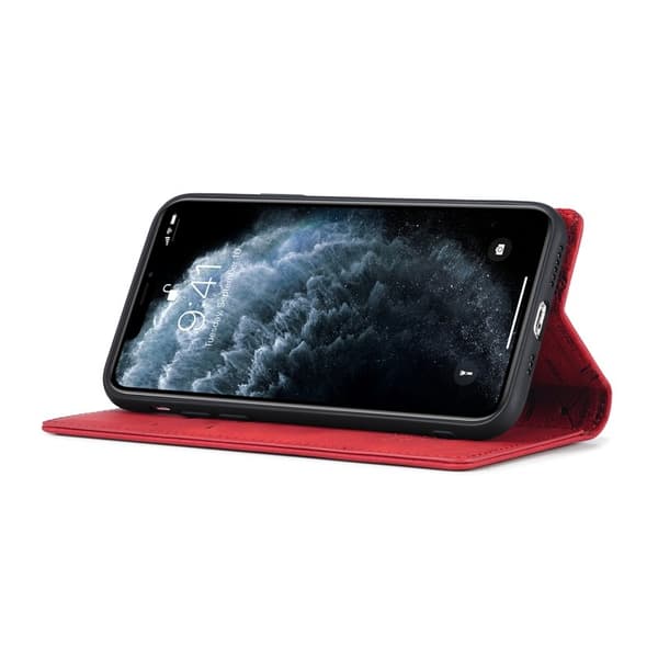 LC.IMEEKE iPhone 11 Pro Max Plånboksfodral i Konstläder - Röd