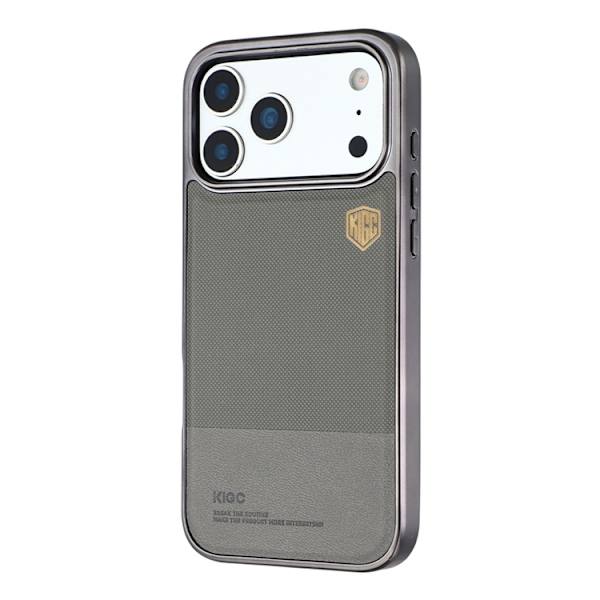 KIGC Mobilskal till iPhone 17 Pro Electroplating PC + TPU + PU - Grå Grå