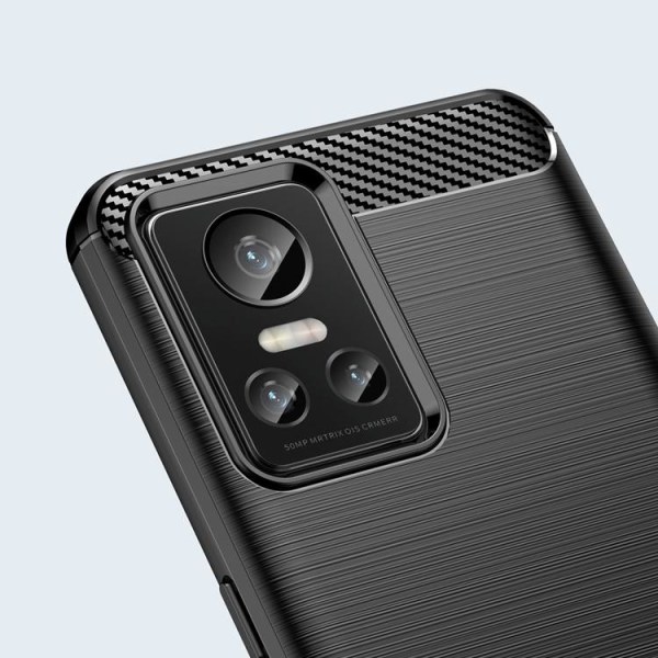 Realme GT Neo 3 Skal Carbon Silicone Flexible - Svart