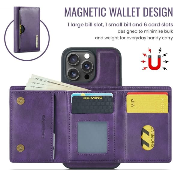 DG.MING M6 Series Mobilskal till iPhone 15 Pro Max Magnetiskt Lila