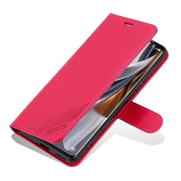 AZNS Samsung Galaxy A15 5G Plånboksfodral Anti-Scratch Konstläder - Röd