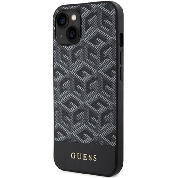 Guess iPhone 15/14/13 Mobilskal MagSafe GCube Stripes - Musta