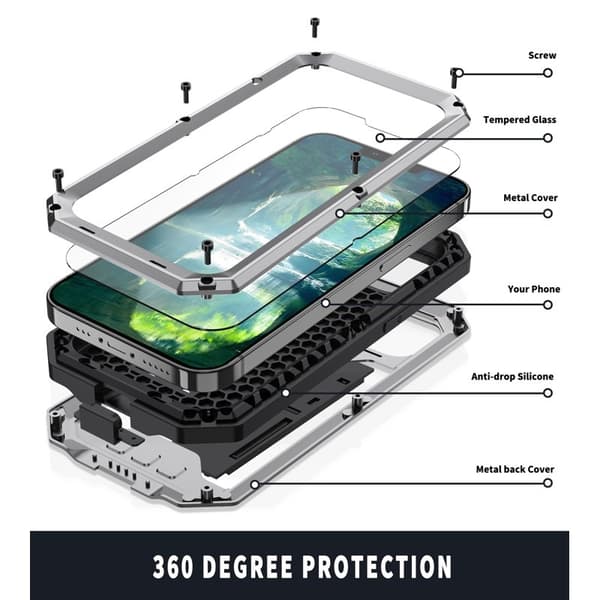 R-JUST Mobilskal till iPhone 13 mini Triple Protection Silver