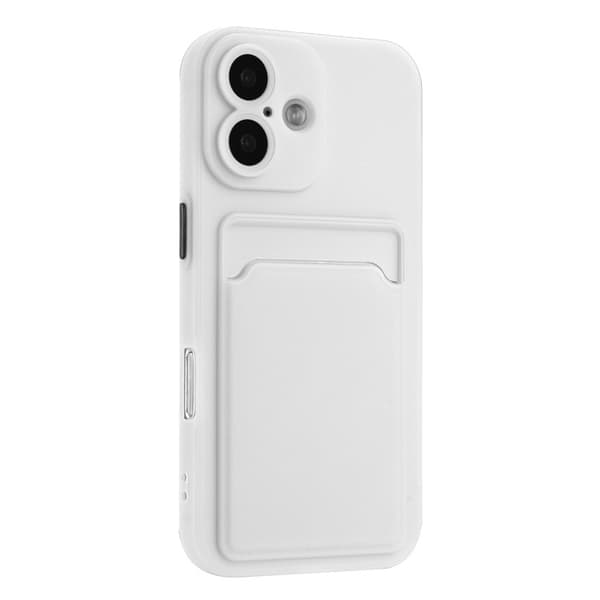 Mobilskal till iPhone 16 Plus Korthållare TPU - Vit Vit