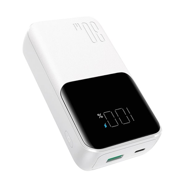 Joyroom Powerbank 10000mAh 30W med Lightning/USB-C Kablar - Vit