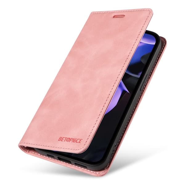 BETOPNICE 003 Google Pixel 9a Plånboksfodral Konstläder - Rosa