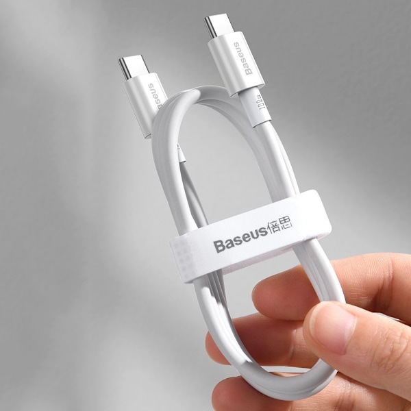 Baseus Superior USB-C till USB-C kabel 100W 5A 20V 1m - Vit Vit