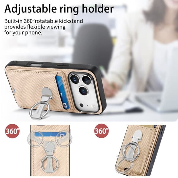 D.G Ming Mobilskal till iPhone 17 Pro Äkta läder - Beige