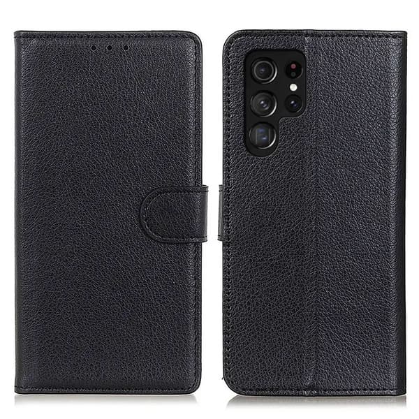 Galaxy S22 Ultra Plånboksfodral Premium - Svart Black