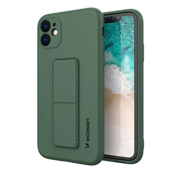 Wozinsky Telefontaske til Galaxy A22 4G Silikone Kickstand - Mørkegrøn Grön