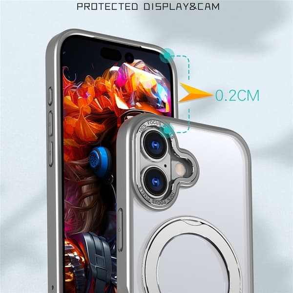 Mobilskal till iPhone 17 MagSafe TPU + Acrylic Kickstand - Titangrå Grå