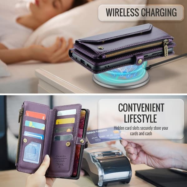 CASEME Plånboksfodral Konstläder för Samsung Galaxy S20 FE - Lila