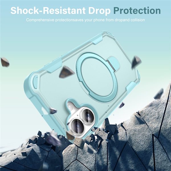 Mobilskal till iPhone 17 MagSafe TPU+PC Kickstand Shockproof - Blå Blå
