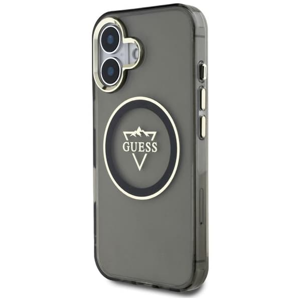 Guess Telefontaske til iPhone 16 MagSafe IML Mountain Logo - Sort Black