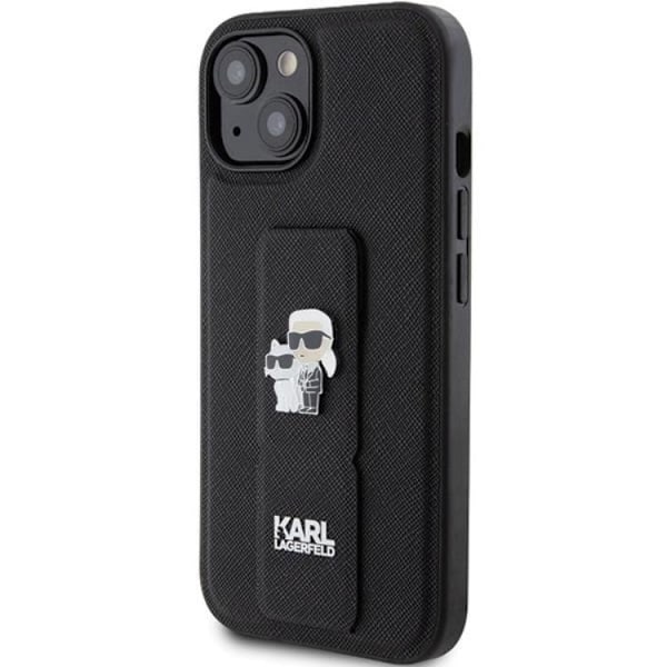 Karl Lagerfeld iPhone 15/14 Plus Mobilskal Gripstand Pins Svart