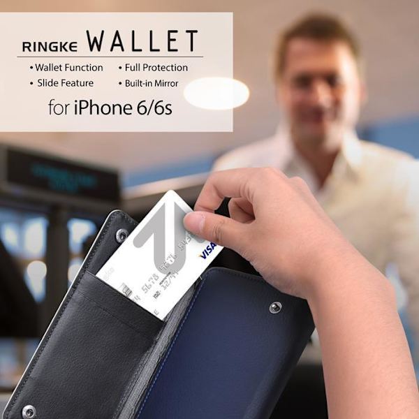 Ringke Wallet till iPhone 6 / 6S  - Navy Blå