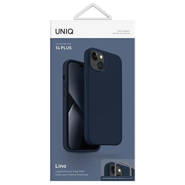 UNIQ Mobilskal till iPhone 14 Plus MagSafe Lino - Marinblå