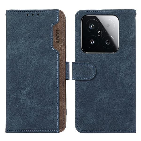 ABEEL Xiaomi 15T Plånboksfodral Splicing Konstläder Flip Blå RFID-Skydd