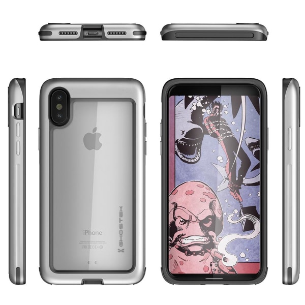 Ghostek Atmoic Slim Cover til Apple iPhone XS / X - Sølv Silver