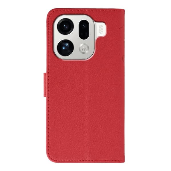 Oppo Find X9 Pro 5G Plånboksfodral Konstläder - Röd
