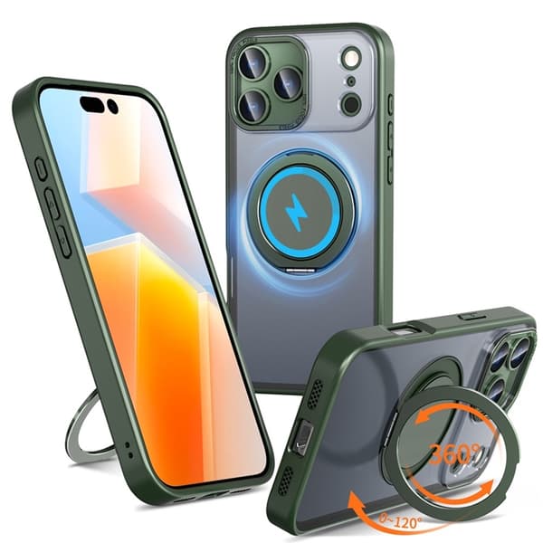 Mobilskal till iPhone 17 Pro Max MagSafe TPU+PC Kickstand - Grön Grön