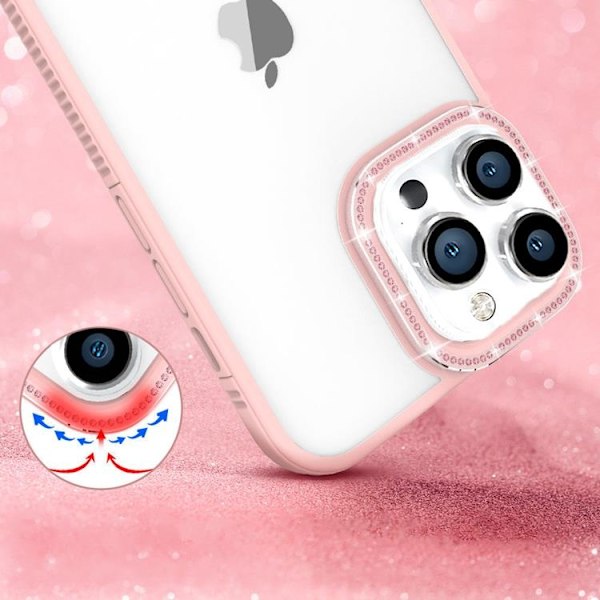Kingxbar iPhone 13 Pro Max Skal Sparkles med Crystals - Rosa