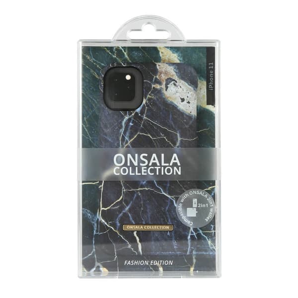 ONSALA Telefontaske Blød Sort Galaxy Marble iPhone 11 Mönster