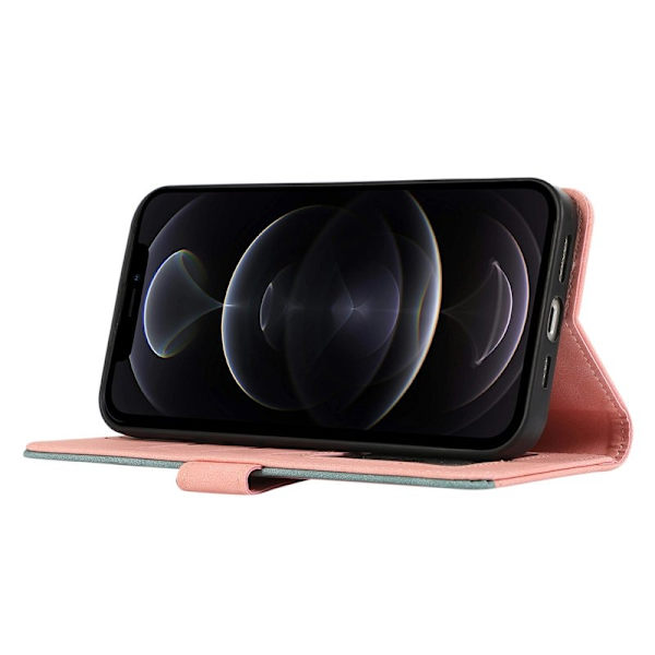 ABEEL iPhone 12 / 12 Pro Plånboksfodral RFID-Skydd Konstläder - Rosa