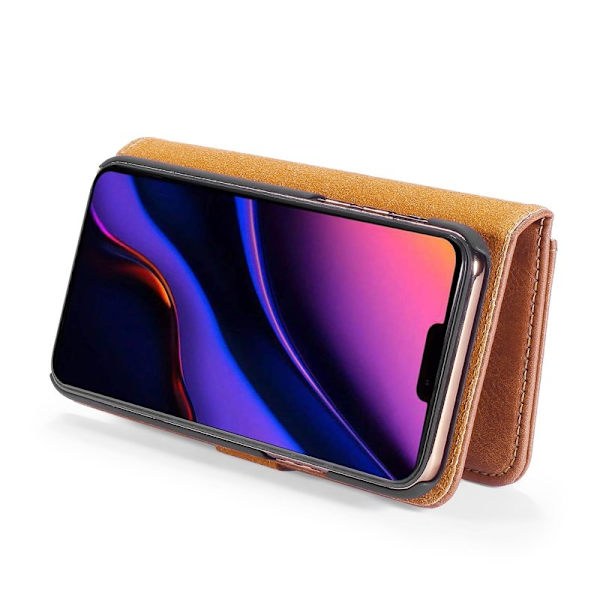 DG.MING iPhone 11 Pro Max Äkta Läder Plånboksfodral med Ställ - Brun