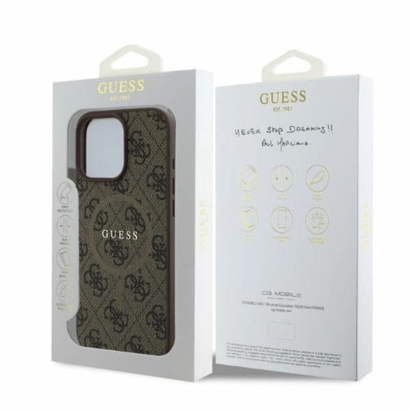 Guess iPhone 16 Pro Max Mobilskal Magsafe 4G Ring Classic Logo Brun