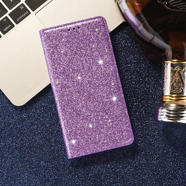 Glittrande Plånboksfodral iPhone 13 Pro - Lila Lila