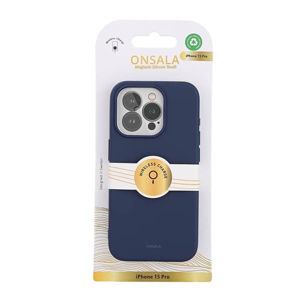 Onsala iPhone 15 Pro Mobilcover Magsafe Silikon - Mørkeblå Blå