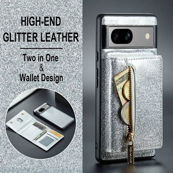 DG.MING M3 Series Mobilskal för Google Pixel 7a Glitter Silver