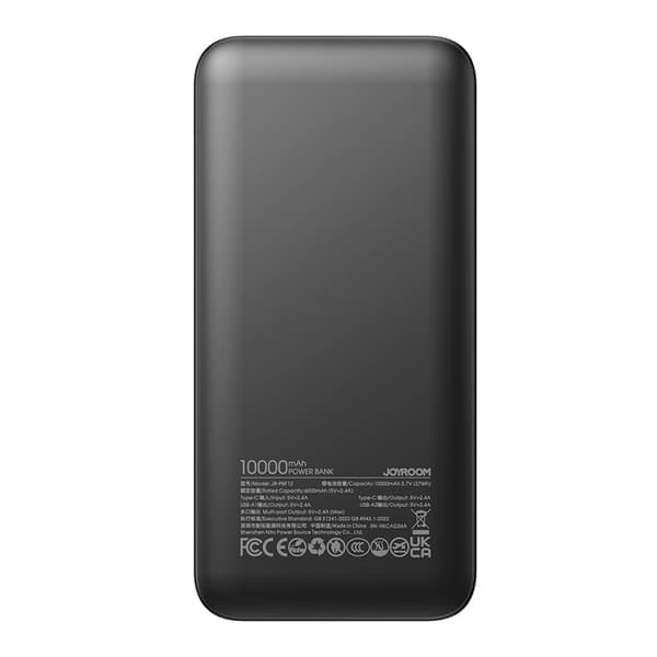 Joyroom Powerbank 10000mAh 2xUSB-A 1xUSB-C 2.4A - Svart Black
