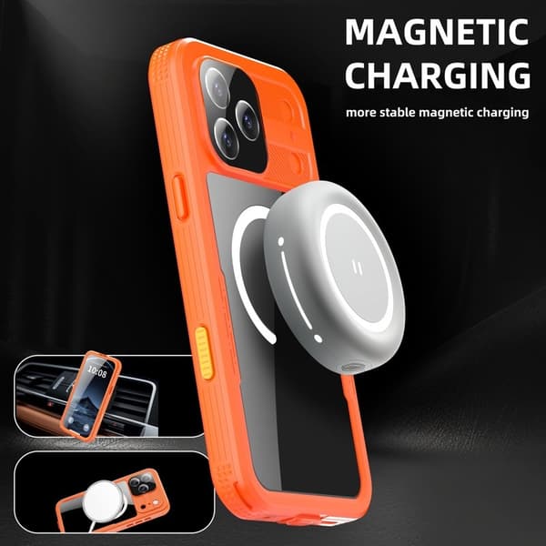 SHELLBOX Mobilskal till iPhone 17 Pro Max Vattentät MagSafe Transparent Orange