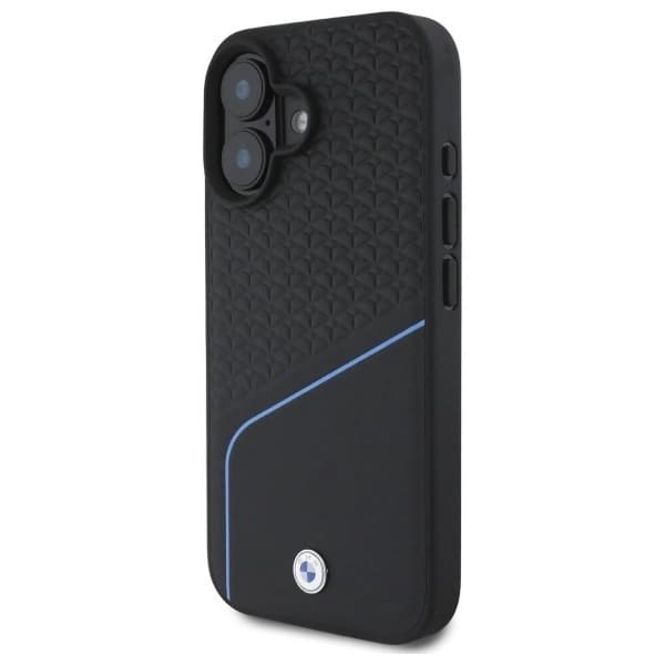 BMW telefontaske til iPhone 16 MagSafe Textured and Line - Sort Black