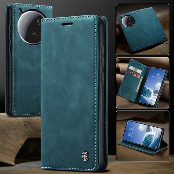 CASEME 013 Series Xiaomi 15 Ultra Plånboksfodral KonstLäder Blå