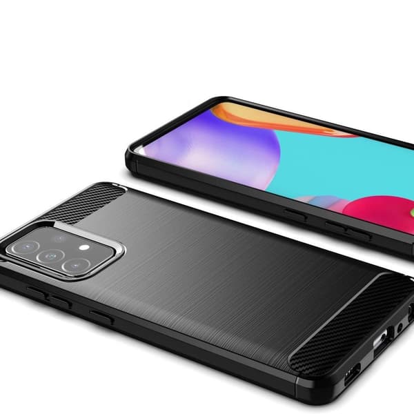 Carbon Fleksibelt TPU-cover til Samsung Galaxy A72 4G - Sort Black